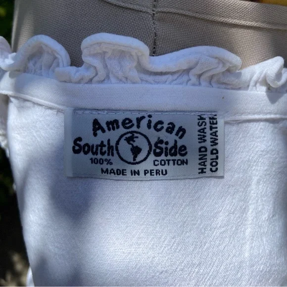 American South Side White Cotton Shirt - Picture 7 of 7